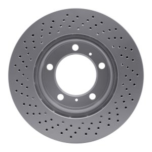 Porsche Cayman Brake Rotor (1) - Right Front - R1 Concepts - Drilled GeoSPEC Coated - `05-`08